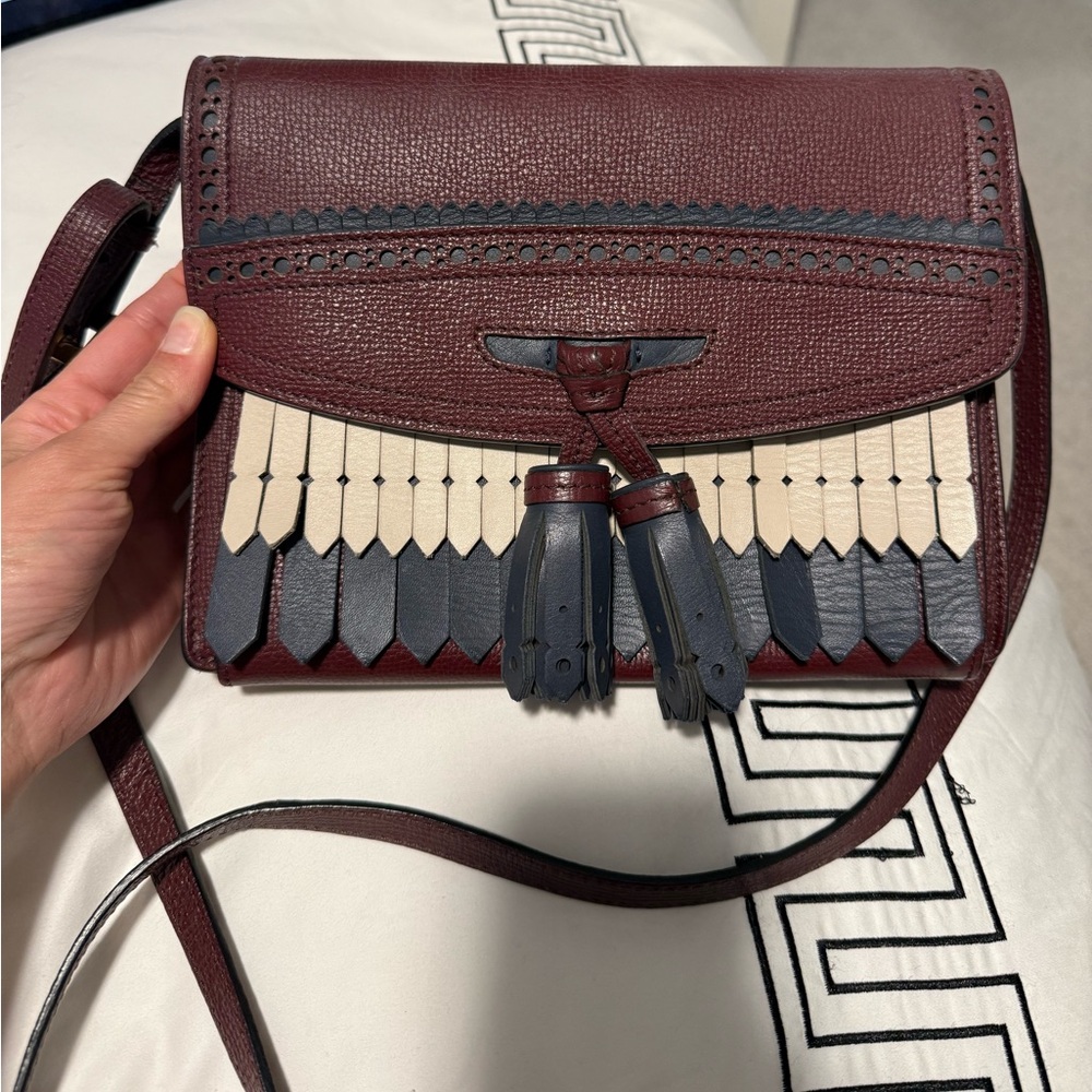 *Authentic* Burberry Burgundy and Navy Crossbody Bag